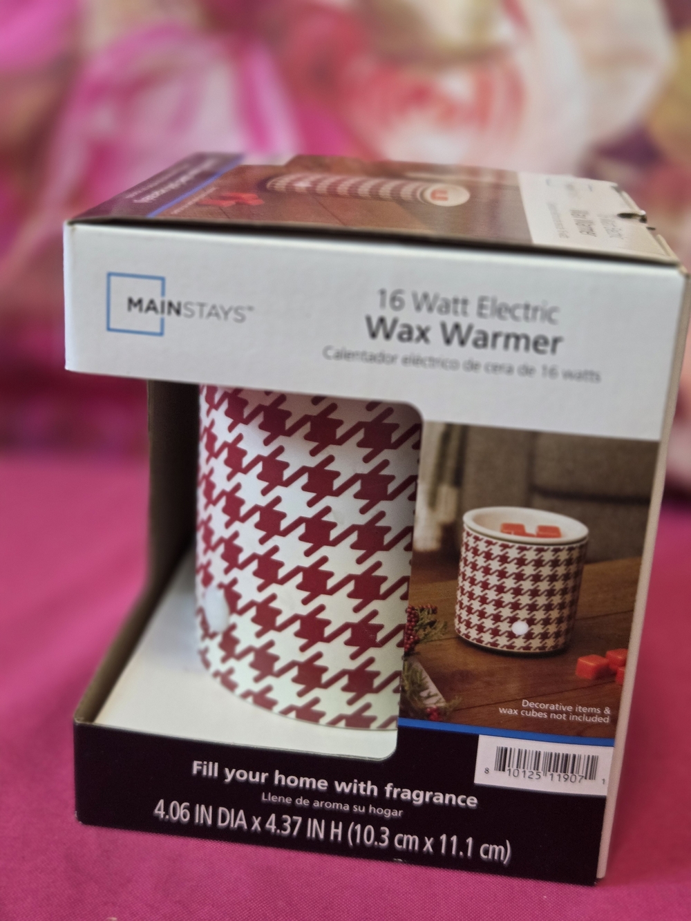 Mainstays Red Houndstooth Electric Wax Warmer
